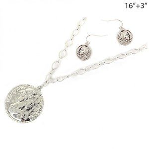 Viola Festive Coin Chain Necklace & Earring Set Cute Christmas Gift